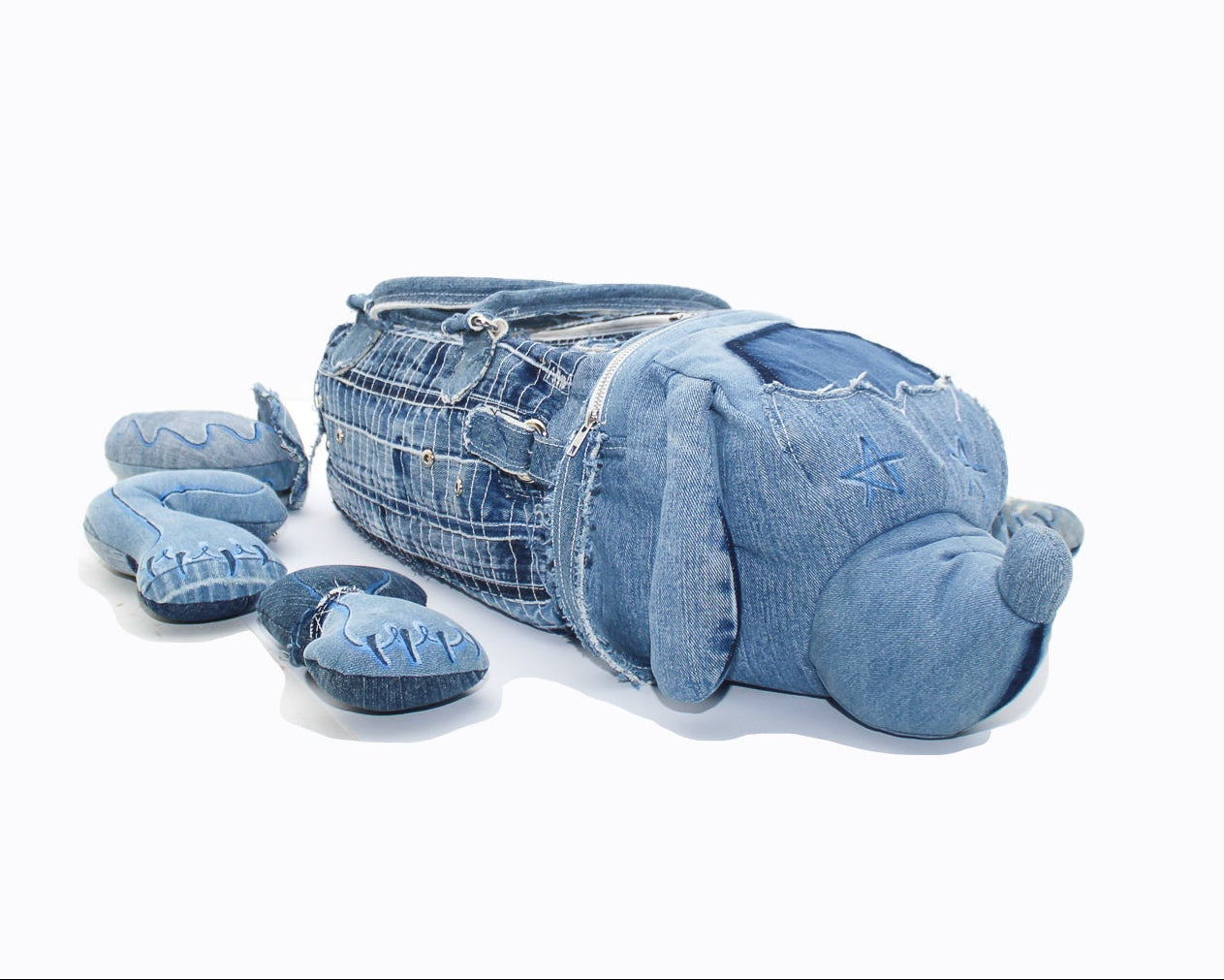 UPCYCLED DENIM PUP DUFFLE